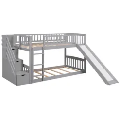 Stairway Twin Over Twin Bunk Bed With Two Drawers And Slide-ModernLuxe 24 Stairway Twin Over Twin Bunk Bed With Two Drawers And Slide-ModernLuxe -Child Home Decoration Store GUEST fda8d627 1b49 4f40 b995 fc1cf02e64d0