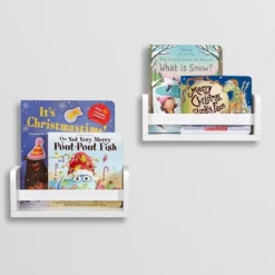 2pk Kids' 10" Floating Wall Mount Bookshelf Set White - RiverRidge Home -Child Home Decoration Store GUEST fe817720 8317 4443 9e28 6e054c23eaba