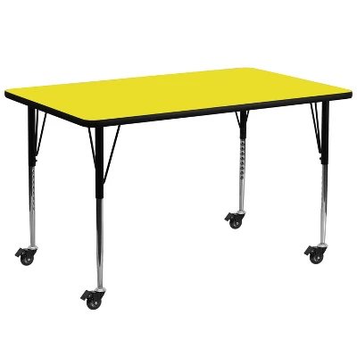 Flash Furniture Mobile 30''W X 72''L Rectangular HP Laminate Activity Table - Standard Height Adjustable Legs 4 Flash Furniture Mobile 30''W X 72''L Rectangular HP Laminate Activity Table - Standard Height Adjustable Legs - Image 2