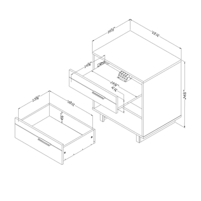 Fynn Nightstand With Cord Catcher - South Shore 10 Fynn Nightstand With Cord Catcher - South Shore - Image 8